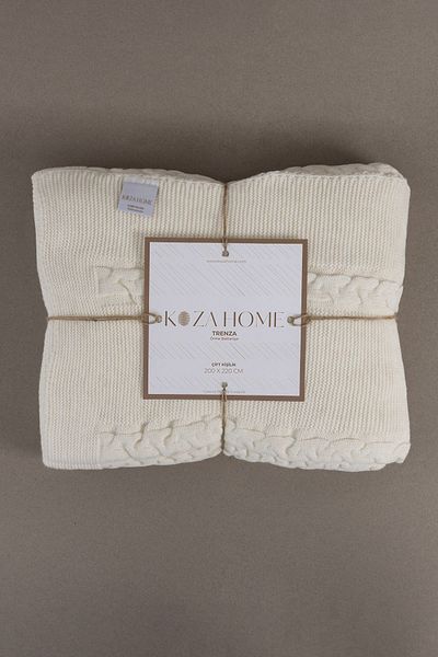 Koza Home Trenza Cream Double Blanket 200x220 15025