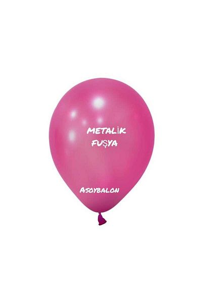 asöy Metallic Fuchsia Balloon for Birthday - 10 Pieces, 12 Inch, 30 cm