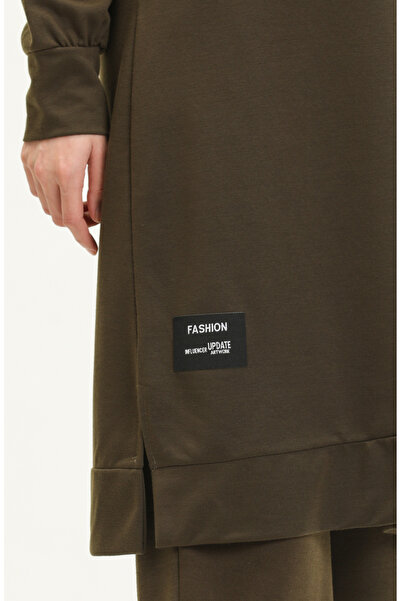 sefamerve Khaki zelená dvojstrunová súprava tuniky a nohavíc - 0044-07