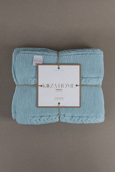 Koza Home Trenza Blue TV Blanket 130x170 15047