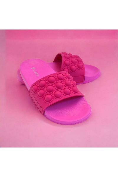 FURIA SHOES POPIT GIRL'S SLIPPERS/ BEACH/SEA SLIPPERS Soft Eva Slippers with POPIT Toy Tapes