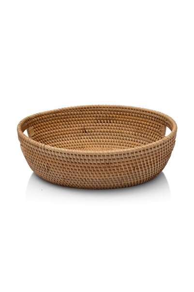 Koza Home Meander El Yapımı Rattan Kulplu Dekoratif Düzenleyici 32cm 8976