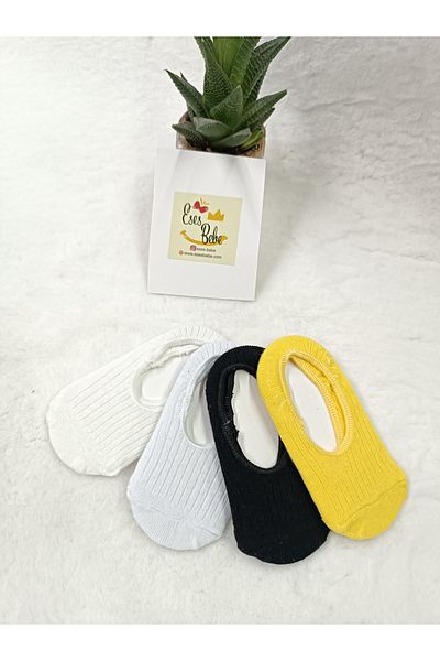 ESES BEBE Set of 4 Unisex Baby and Kids Plain Ballerina Socks