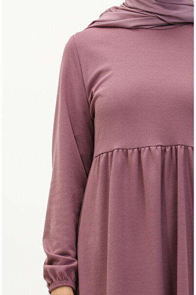 sefamerve 7272-07 Model Dried Rose Gathered Tunic