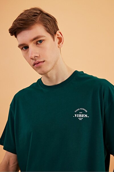 COMEOR Tricou supradimensionat pentru bărbați Leo, 100% bumbac, cu imprimeu, ...