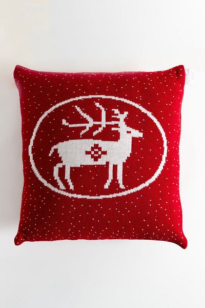 Koza Home Destino Red New Year New Year Deer Patterned Square Throw Pillow Case 45x45 2024