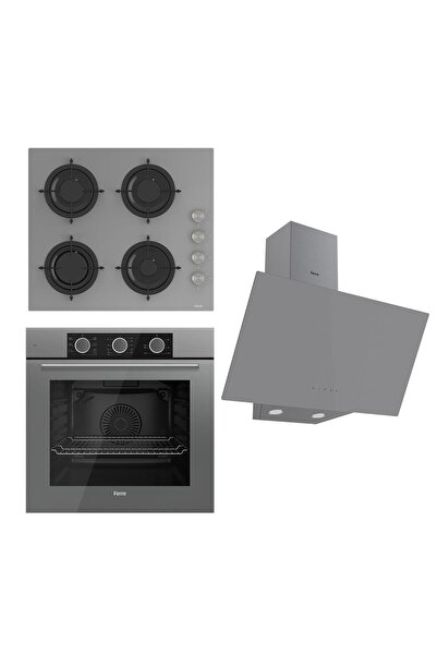 Ferre Flowart Basıc Serisi Gri Ankastre Set (cs208 Xe62cpr D079 )