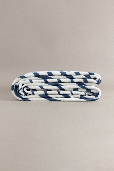 Koza Home Twin Blanket Soft Cotton Single Blanket Blue Cream 150 x 200 5031A