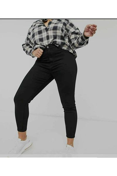 Lixera Large Size Black Lycra Oversize Jeans (Recovery)