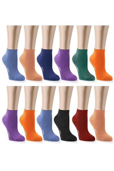 Ozzy Socks Γυναικείες μποτάκια χωρίς ραφή από μπαμπού Κάλτσες 12 ζευγαριών