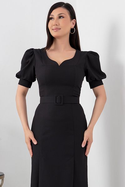PULLIMM Rochie cu mânecă scurtă cu decolteu cu fante - JNL2127