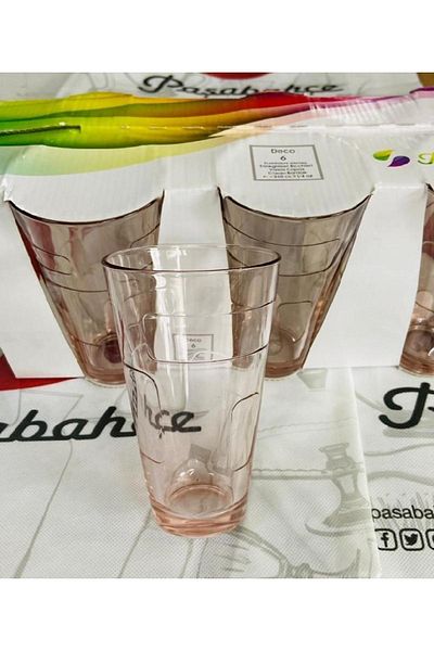 Paşabahçe 52500 Deco 340 Cc Light Pink 6-Piece Soft Drink Glass
