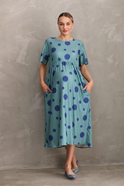 Miss Dünya Lissa Rochie de Maternitate din țesătură imprimată - Decolteu Robu...