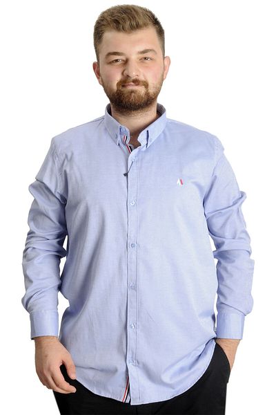 ModeXL Cămașă pentru bărbați de mărime mare - Tom Oxford 23303 Albastru, mânecă SUA