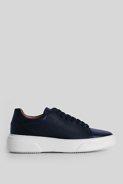 Lufian Ανδρικά αθλητικά παπούτσια Tommy Navy Blue - 100% δερμάτινα παπούτσια