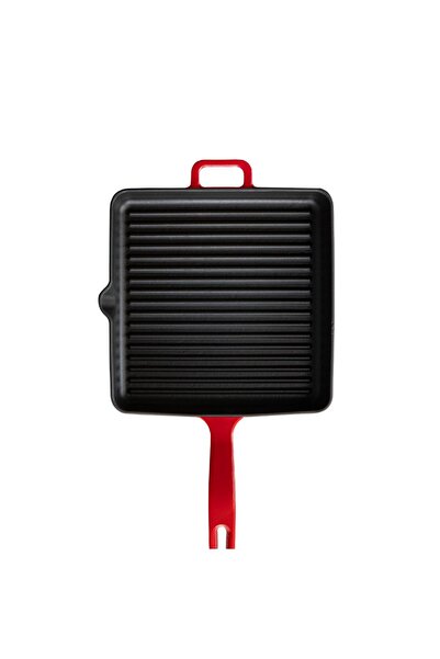Voeux Kitchenware 30 Cm Kırmızı Döküm Kare Tava