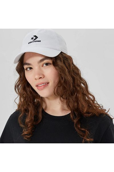 converse White Unisex Baseball Cap - Logo Lock-Up
