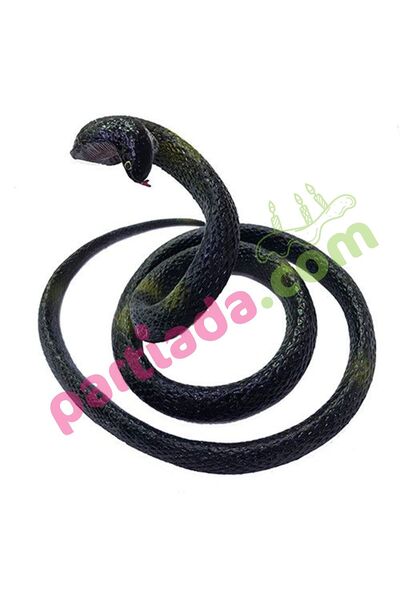 PARTİADA SİLİKON KOBRA YILAN SİYAH 80 CM