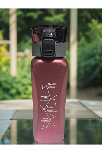 Espas Home 800ml Motivational Water Bottle - Square Glitter Detail