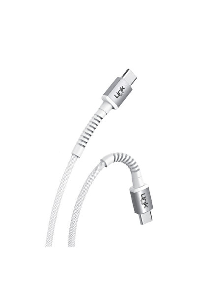 Linktech K597 Type-C to Type-C 60W 3mt Örgü Metal Başlı Şarj Kablosu