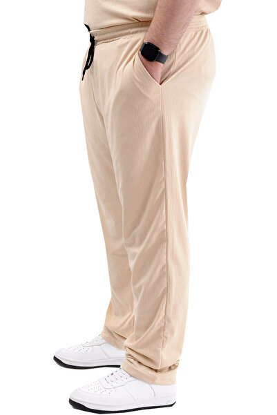 ModeXL Ανδρικό Jogger μεγάλου μεγέθους - Mode XL, Platinum Jacquard 24913, Μπεζ