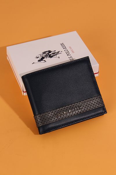 U.S. Polo Assn. ΒΑΣΗ. POLO ASSN. 24000-24002 Δερμάτινη θήκη κάρτας πορτοφολιού Navy Blue