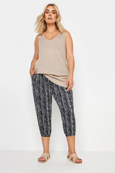 Stil Diva Large Size Pocketed Jogger Trousers - Elastic Waist Detail on the Leg303213