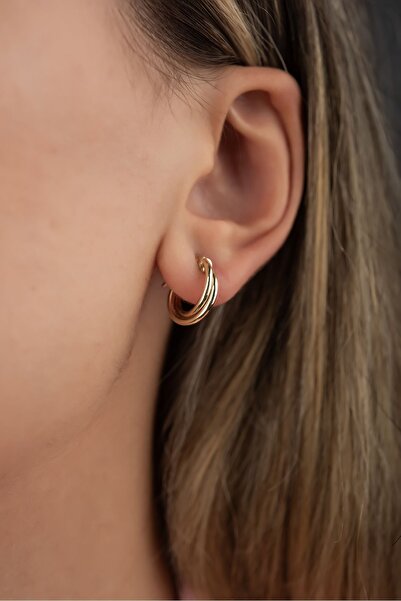 Altınaşkı Çift Halka Altın Küpe