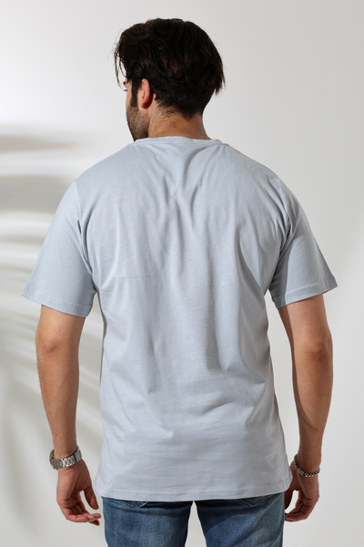 Endies Ανδρικό T-shirt με λαιμόκοψη 100% βαμβάκι - Comfort Fit 21751 ICE BLUE