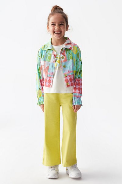 nk kids NK KIDS BCD - Детско яке с лимонов шарен цвят, синьо и 36554 за момичета