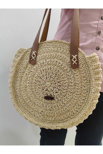 Mom'sMiracles Hasır Çanta, Örme Hasır Çanta, Omuz Çantası, El Yapımı Hasır Ça...