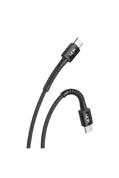 Linktech K597 Type-C to Type-C 60W 3mt Örgü Metal Başlı Şarj Kablosu