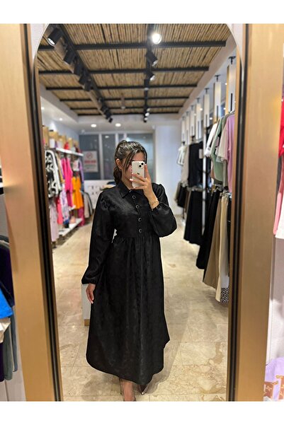 asse BALON KOL ELBİSE SİYAH