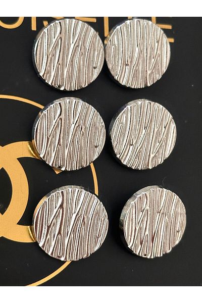ODDA TASARIM ATÖLYESİ Silver Colored Branch Patterned Coat and Jacket Button Set