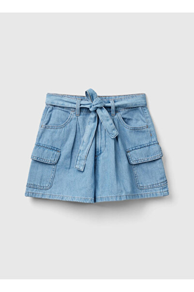 Benetton Regular Blue Female Child Shorts 4Ad6C902S