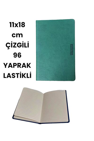 SEYFİKİRTASİYE 96 Sheets Striped 11x18 Cm Faux Leather Elastic Notepad