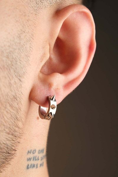 Jack Ferrero Men's Steel Colored Non-Throw Earrings