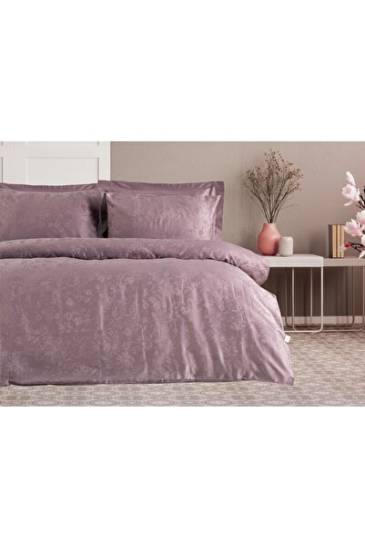 LUFA HOME طقم غطاء لحاف من الساتان القطني - جاكار منقوش بالزهور