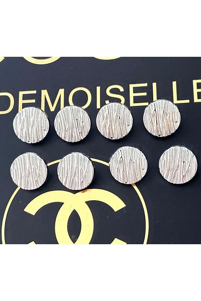 ODDA TASARIM ATÖLYESİ Silver Colored Branch Patterned Sleeve-Shirt-Blouse Length Button Set