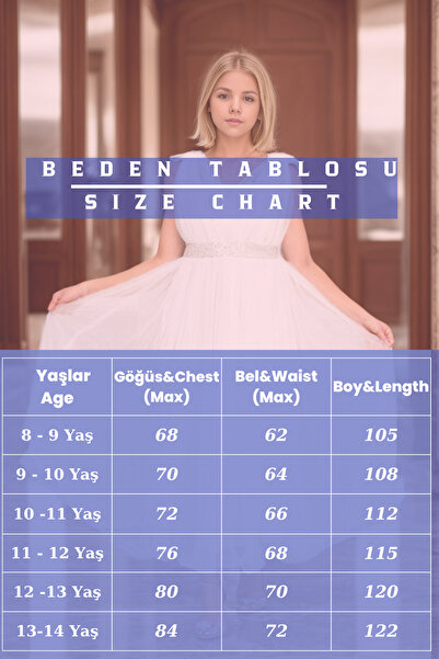 Joui Co Kız Çocuk Payetli Abiye Elbise&Düğün Kıyafeti 11 Yaş-12 Yaş-13 Yaş-14 Yaş