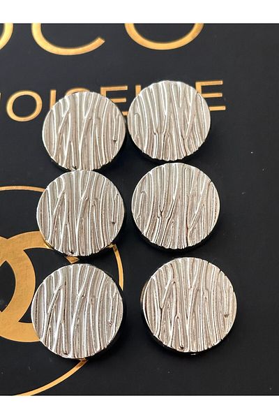 ODDA TASARIM ATÖLYESİ Silver Colored Branch Patterned Coat and Jacket Button Set