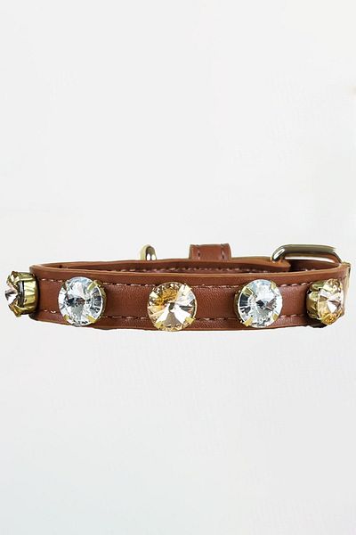TheTailor Vegan Leather Dog Collar - Stone Detailed