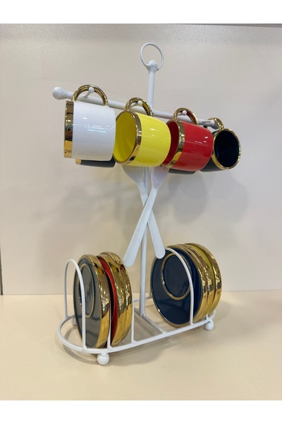 PLUS HOME STANT FİNCAN VE KUPA BARDAKLAR İÇİN BEYAZ METAL