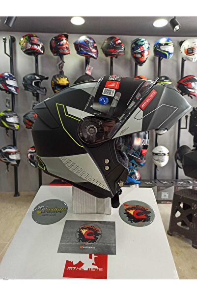 MT Helmets Genesis Talo B2 Mat Gri Çene Açılır Kask