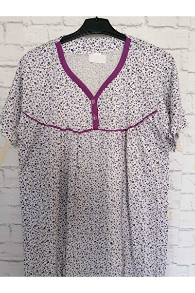 anne moda ankara Short Sleeve Thin Cotton Full Summer Nightgown