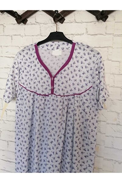 anne moda ankara Short Sleeve Full Summer Thin Cotton Nightgown