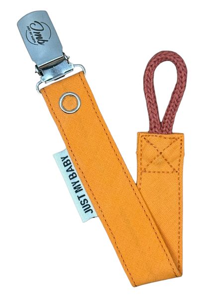 JMB Just My Baby Set of 3 Orange/Green/Orange Checkered Pacifier Straps - Washable - Cotton