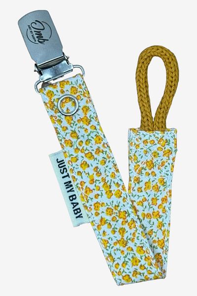 JMB Just My Baby Orange Floral Patterned 3-Piece Pacifier Straps - Green/Mixed/Washable - Cotton