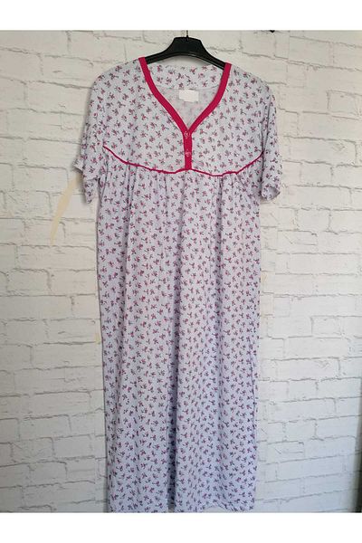 anne moda ankara Short Sleeve Full Summer Thin Cotton Nightgown