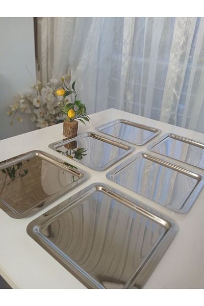 AZRAM HOUSE 6 decorative stainless steel presentation trays
